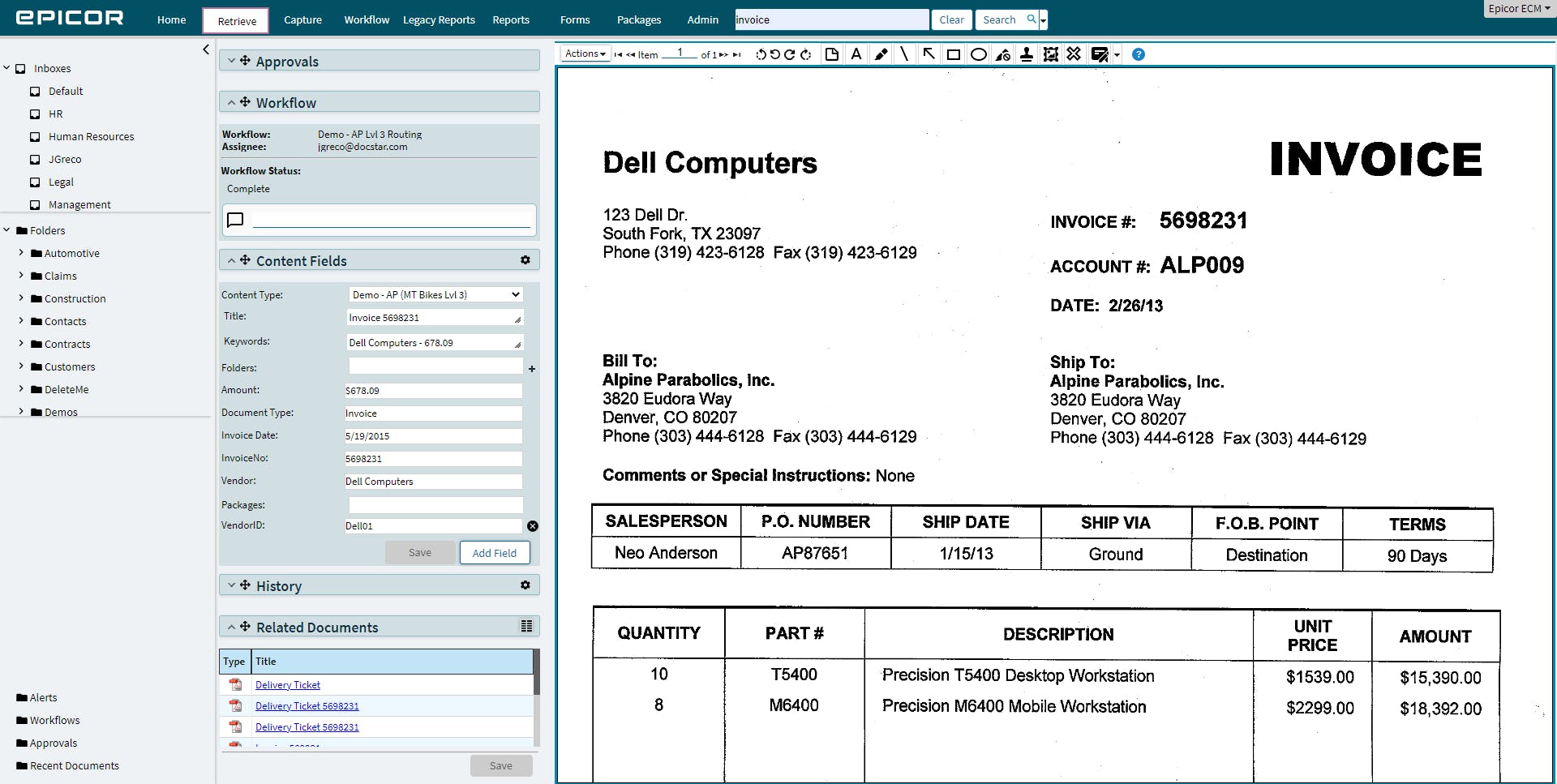 DocStar ECM Screenshot 2