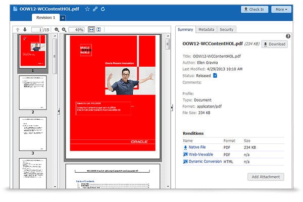 Oracle WebCenter Content Screenshot 1