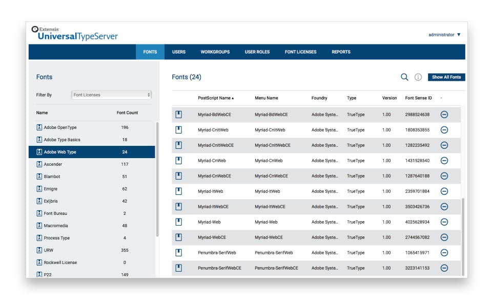 Universal Type Server Screenshot 1
