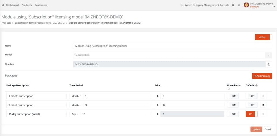 Labs64 NetLicensing Screenshot 4