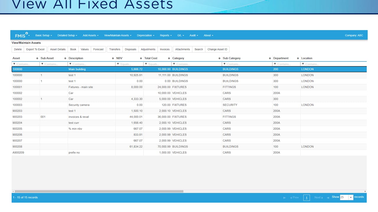 FMIS Fixed Asset Management Screenshot 3