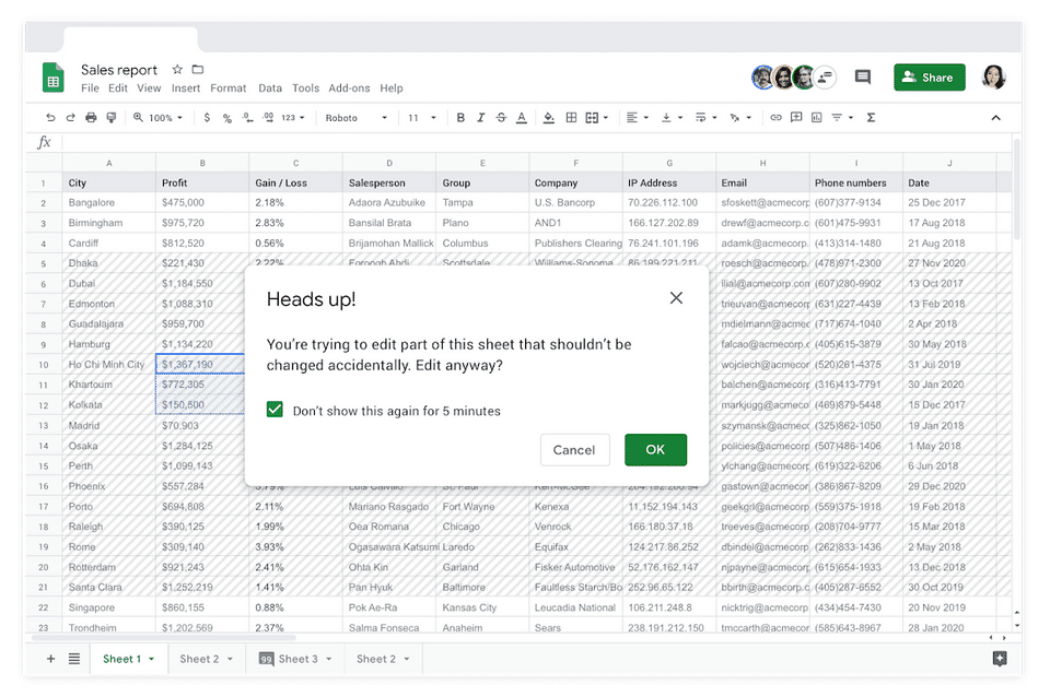 Google Sheets Screenshot 1