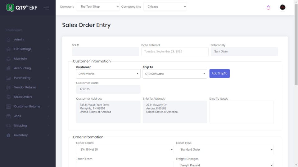 QT9 ERP Screenshot 3