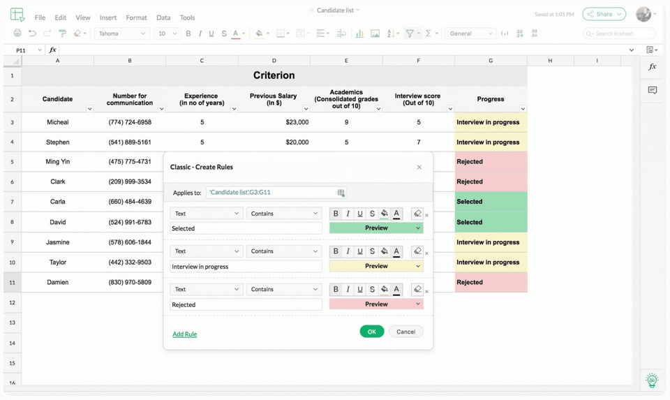 Zoho Sheet Screenshot 5