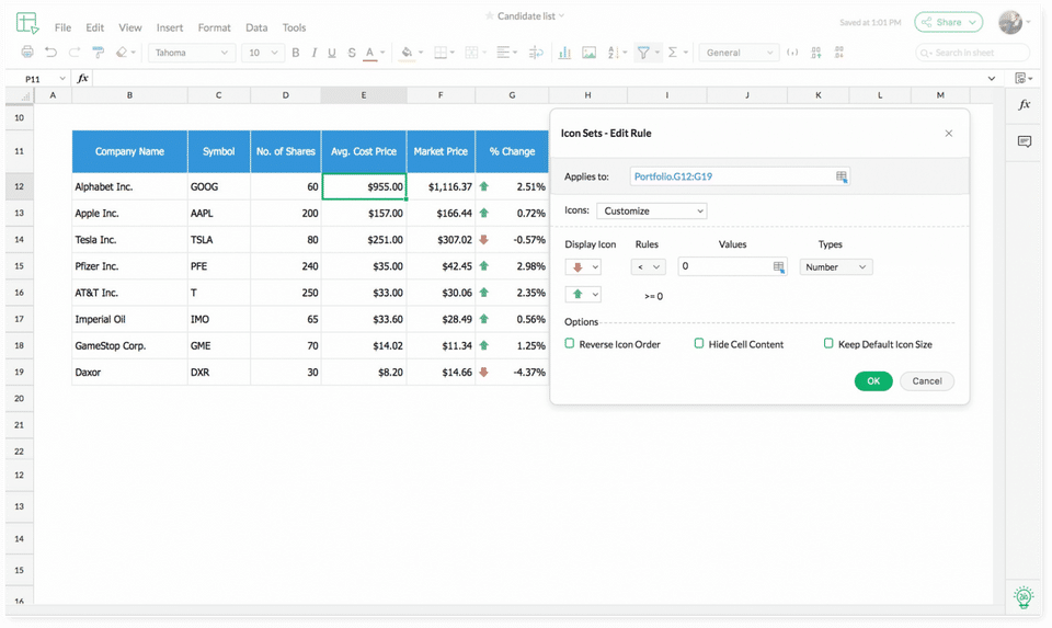 Zoho Sheet Screenshot 6