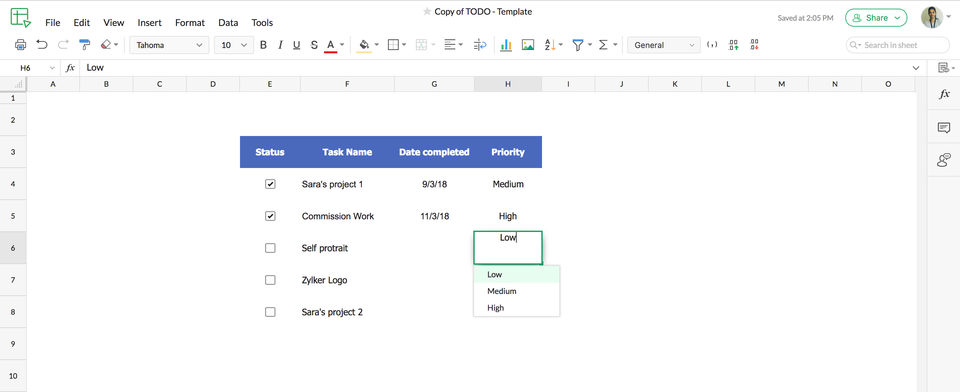 Zoho Sheet Screenshot 7