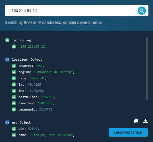 IP Geolocation API Screenshot 1