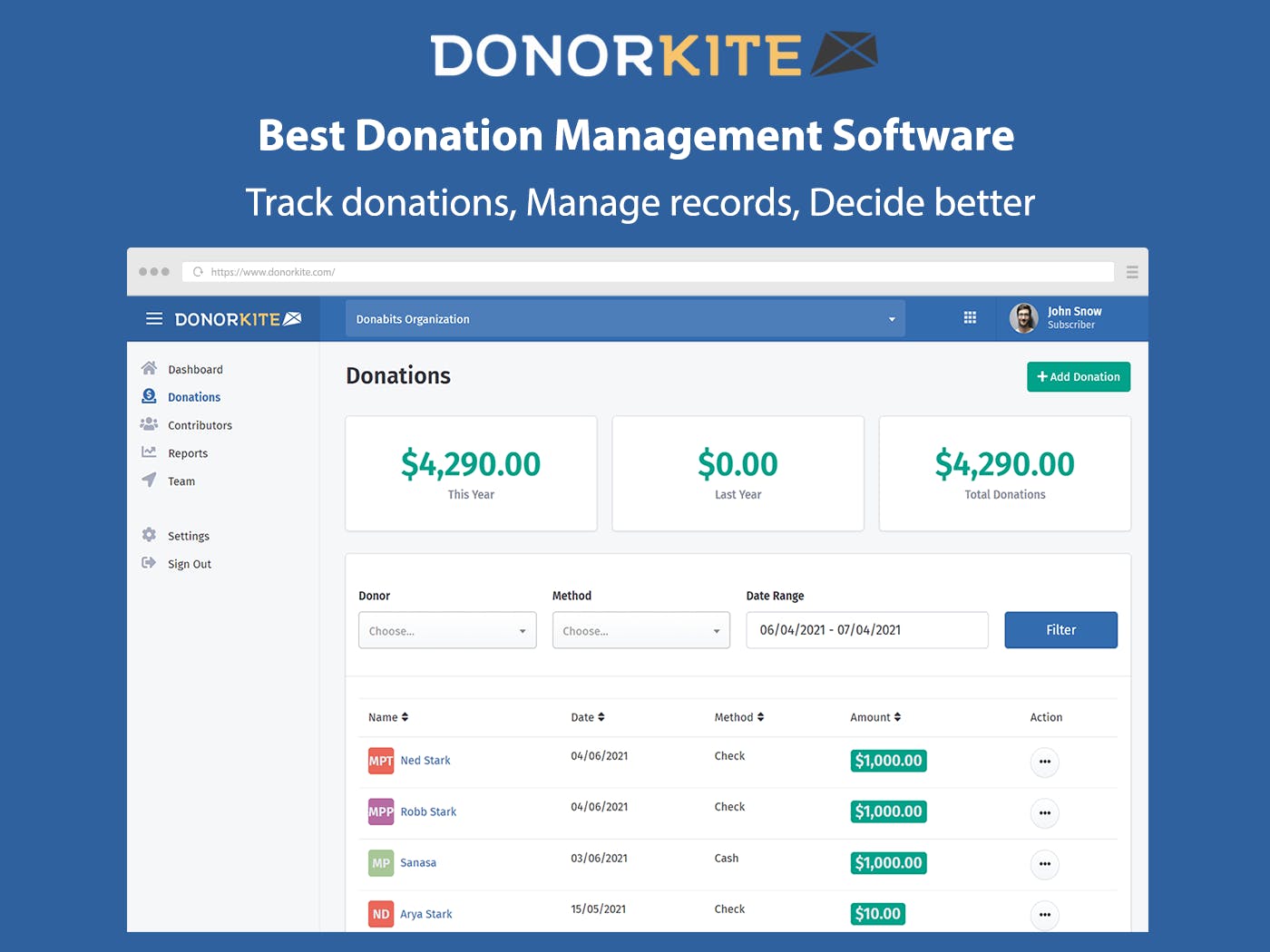 DonorKite Screenshot 1