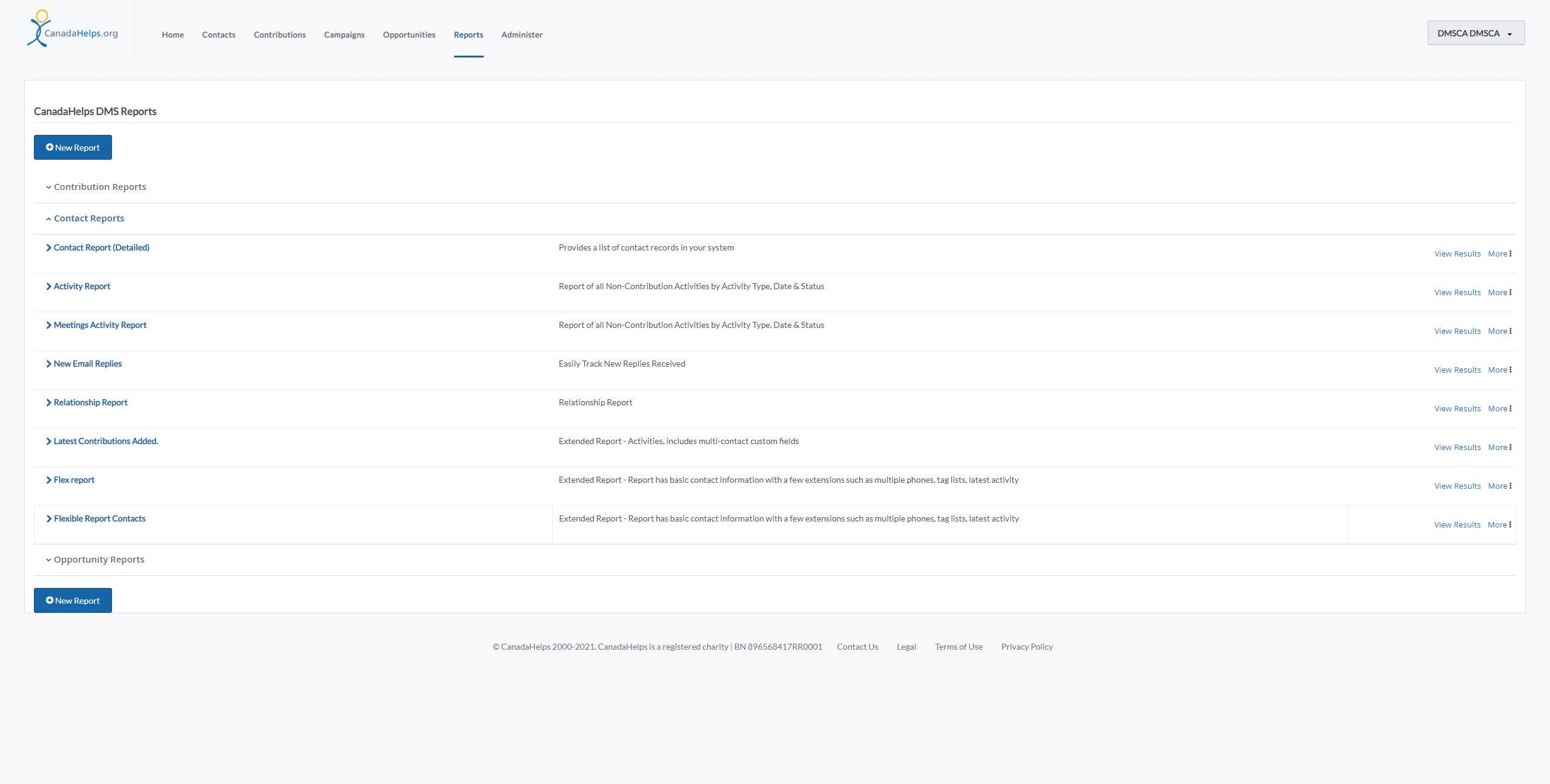 CanadaHelps Donor Management System Screenshot 2