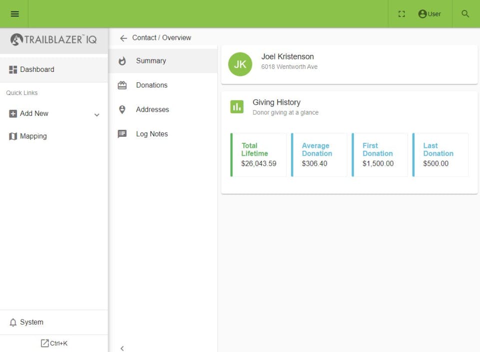 Trail Blazer Non-Profit Manager Screenshot 1