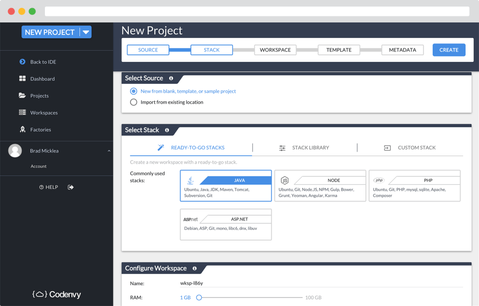 Codenvy Screenshot 2
