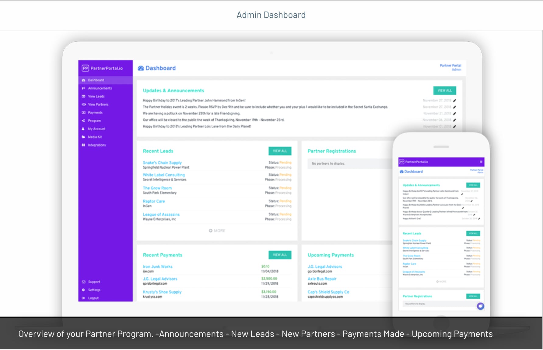 Partner Portal Screenshot 1