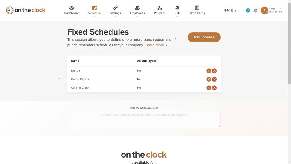 OnTheClock Screenshot 2