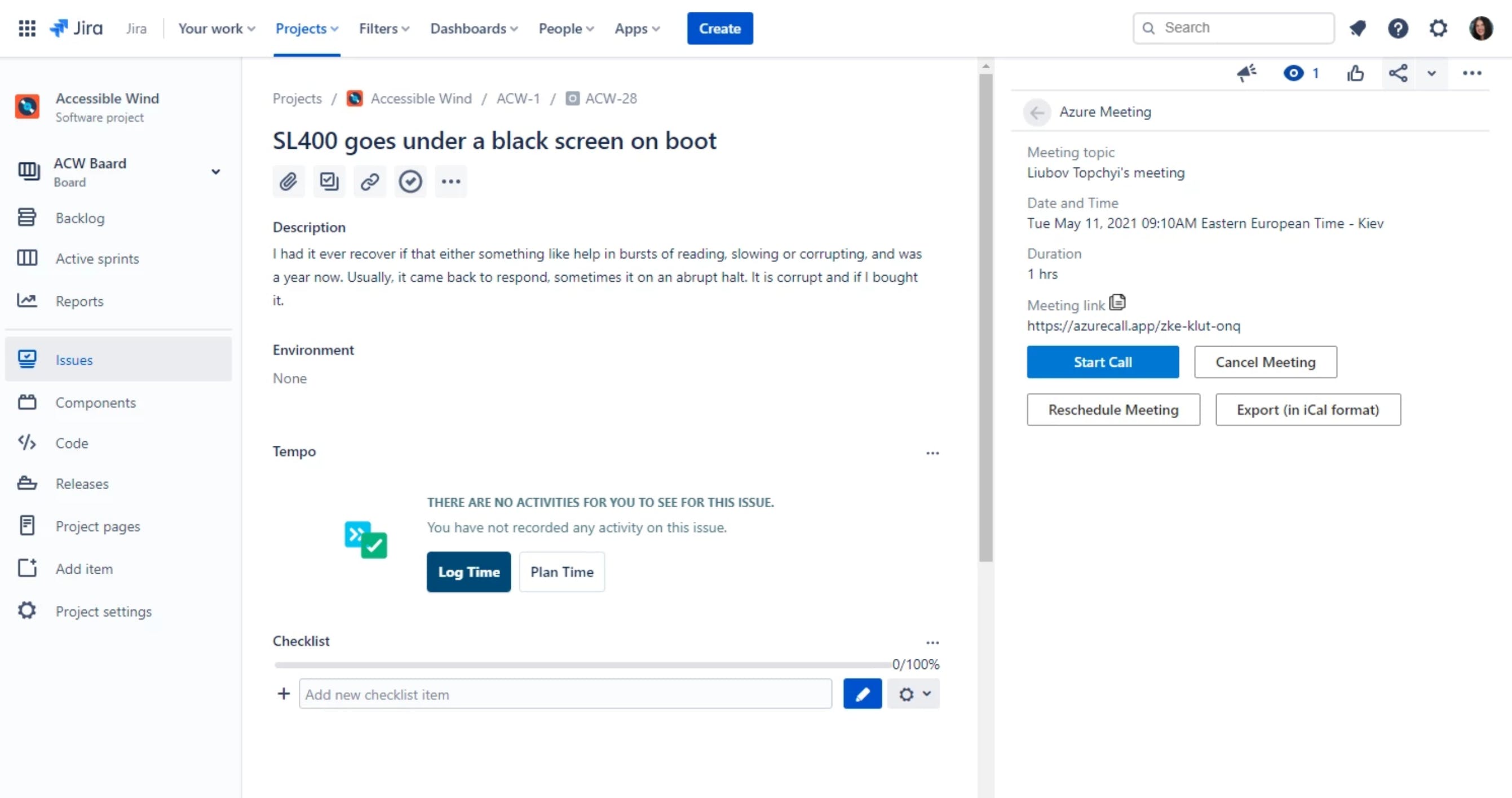 Azure Communication Services for Jira Screenshot 1
