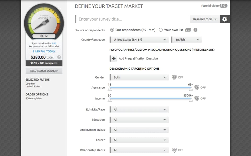 Market Research Software Screenshot 1