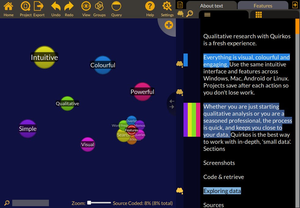 Quirkos Screenshot 1