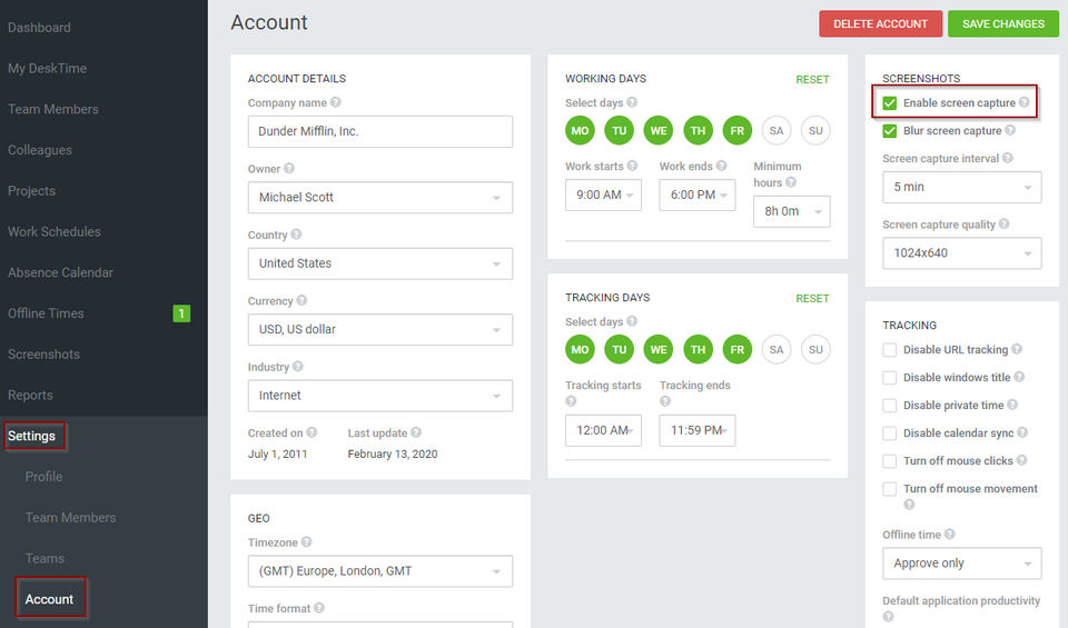 DeskTime Screenshot 1