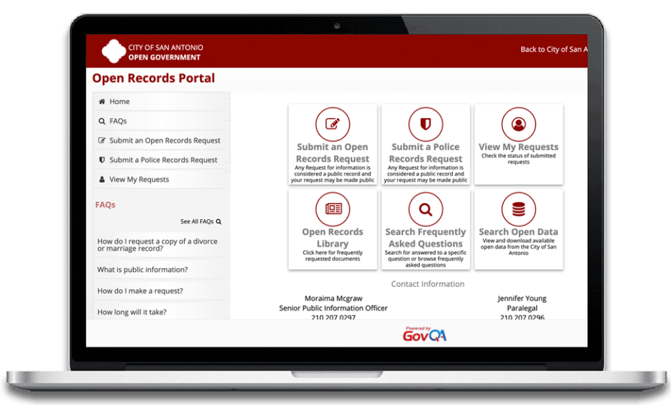 GovQA Screenshot 1