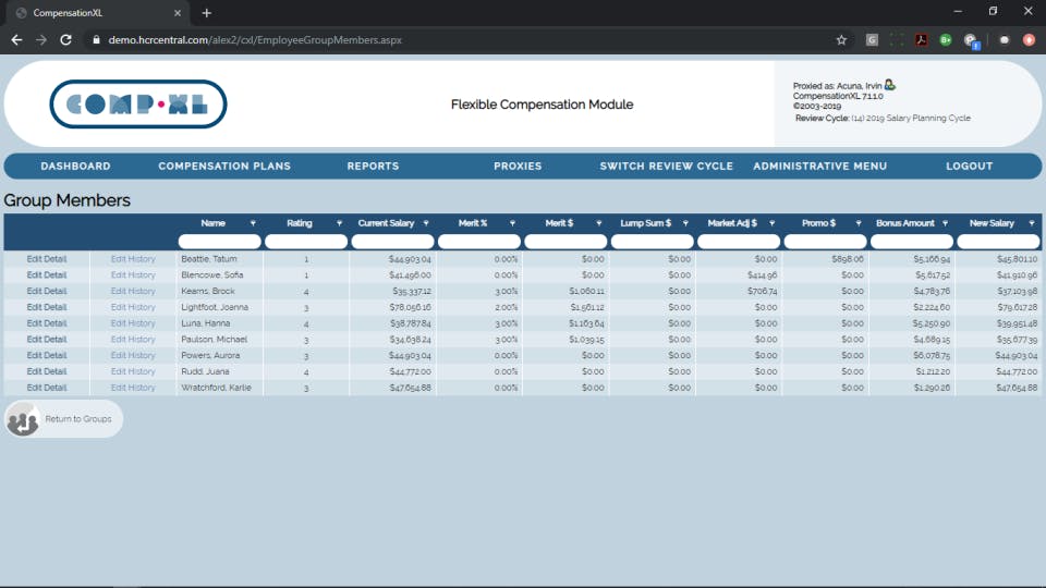 CompensationXL Screenshot 2