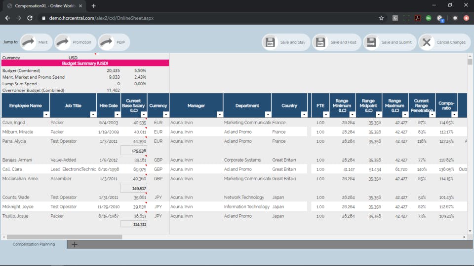 CompensationXL Screenshot 3