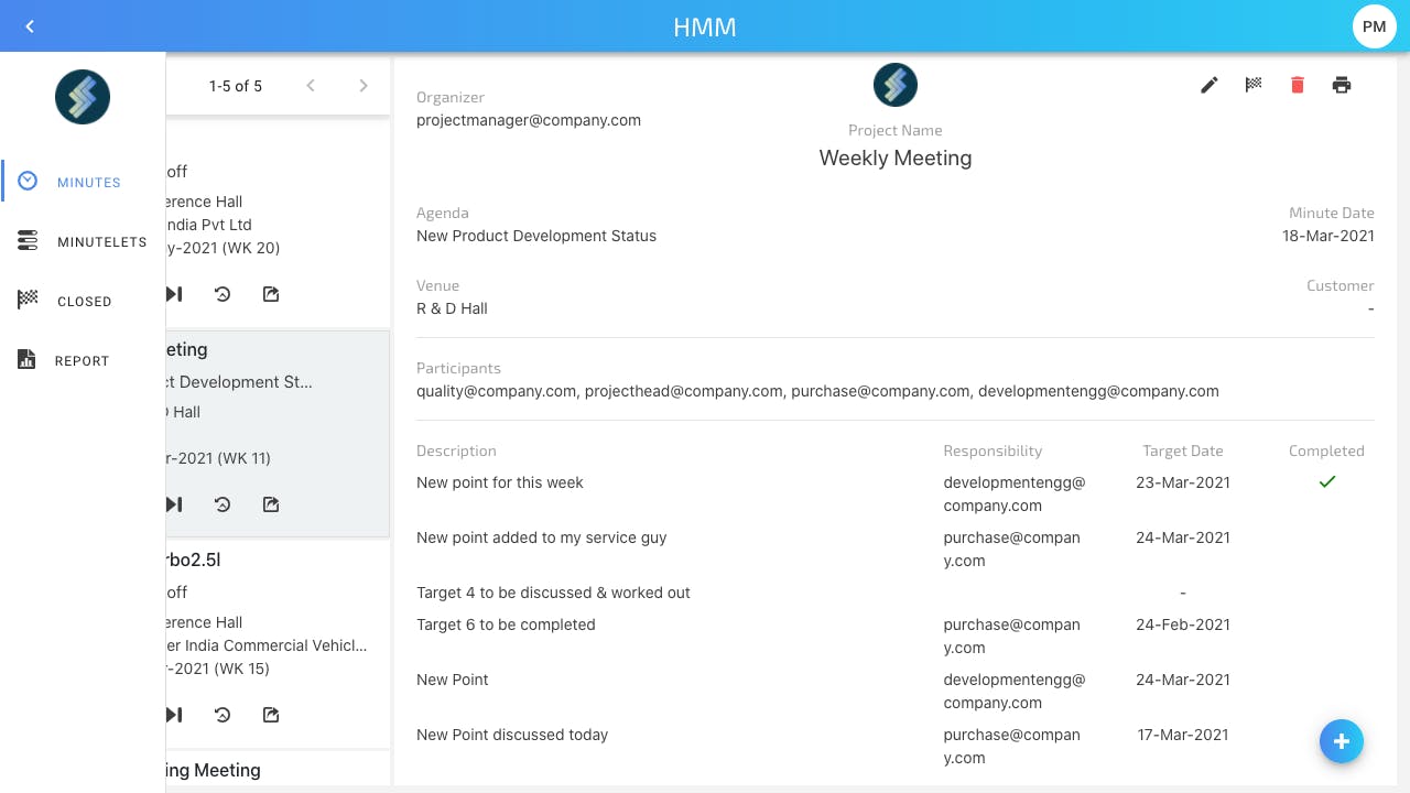 Handy Meeting Minutes Screenshot 1