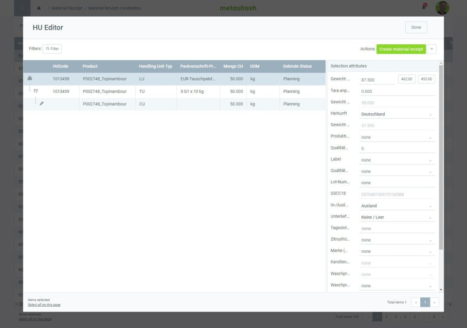 metasfresh Screenshot 3