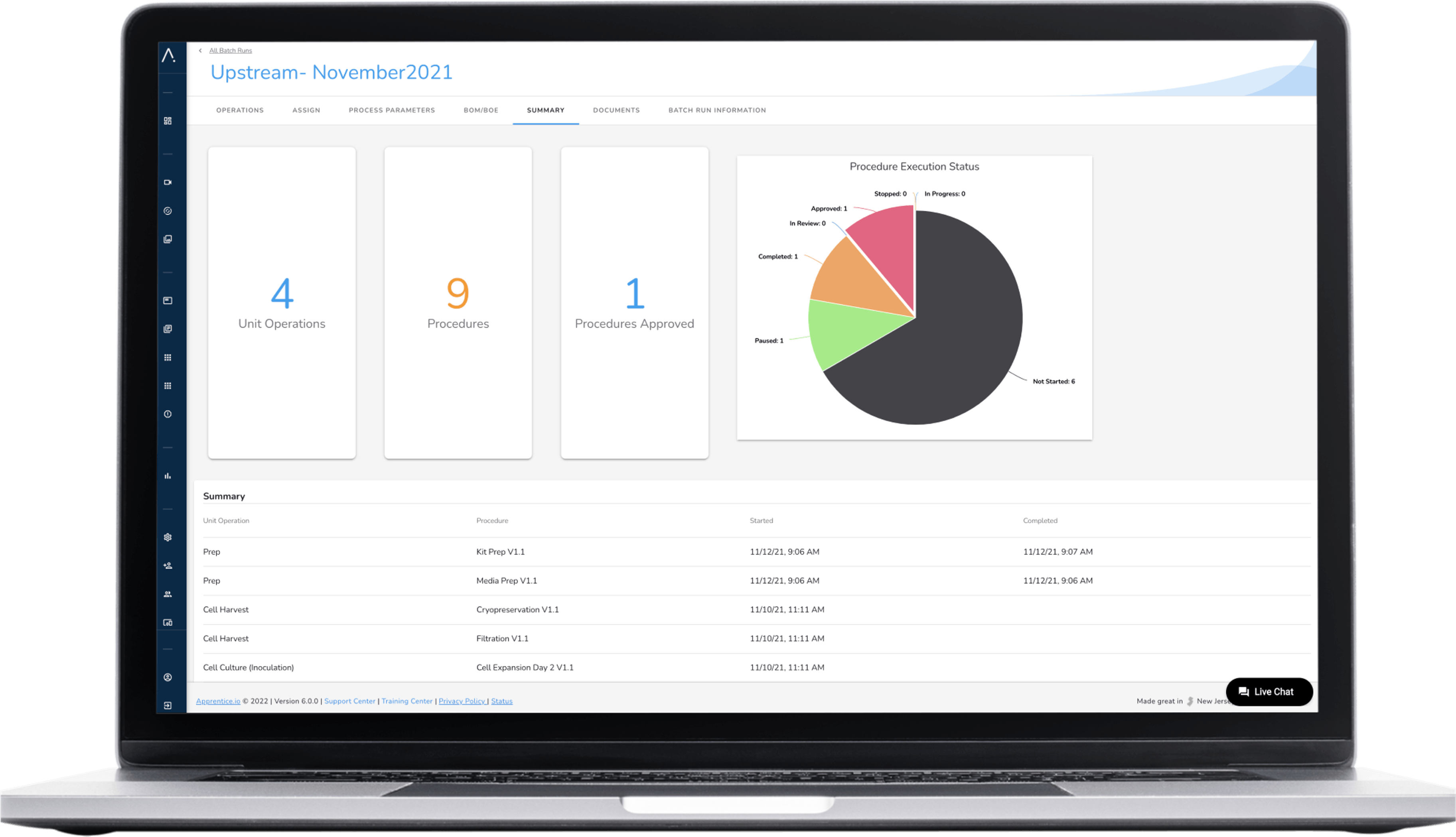 Tempo Manufacturing Execution System Screenshot 1