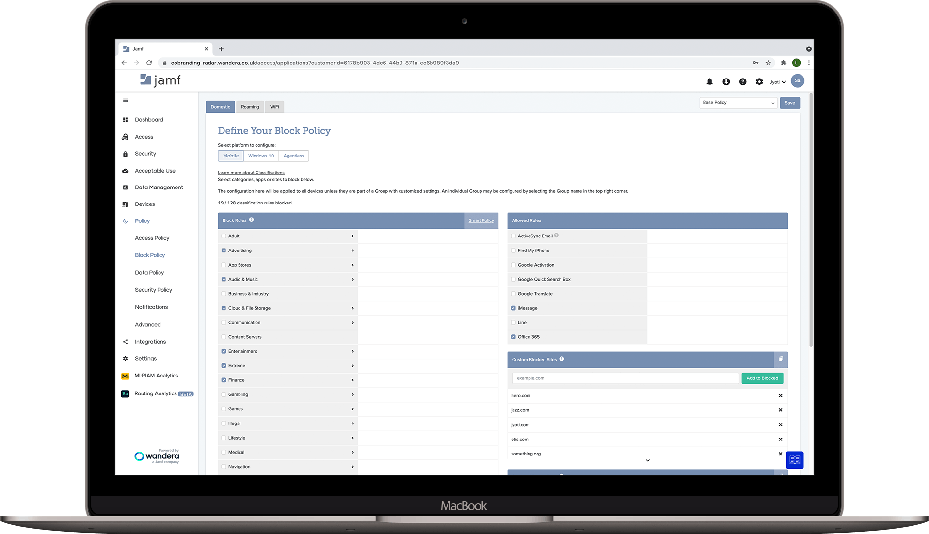 Jamf Data Policy Screenshot 1