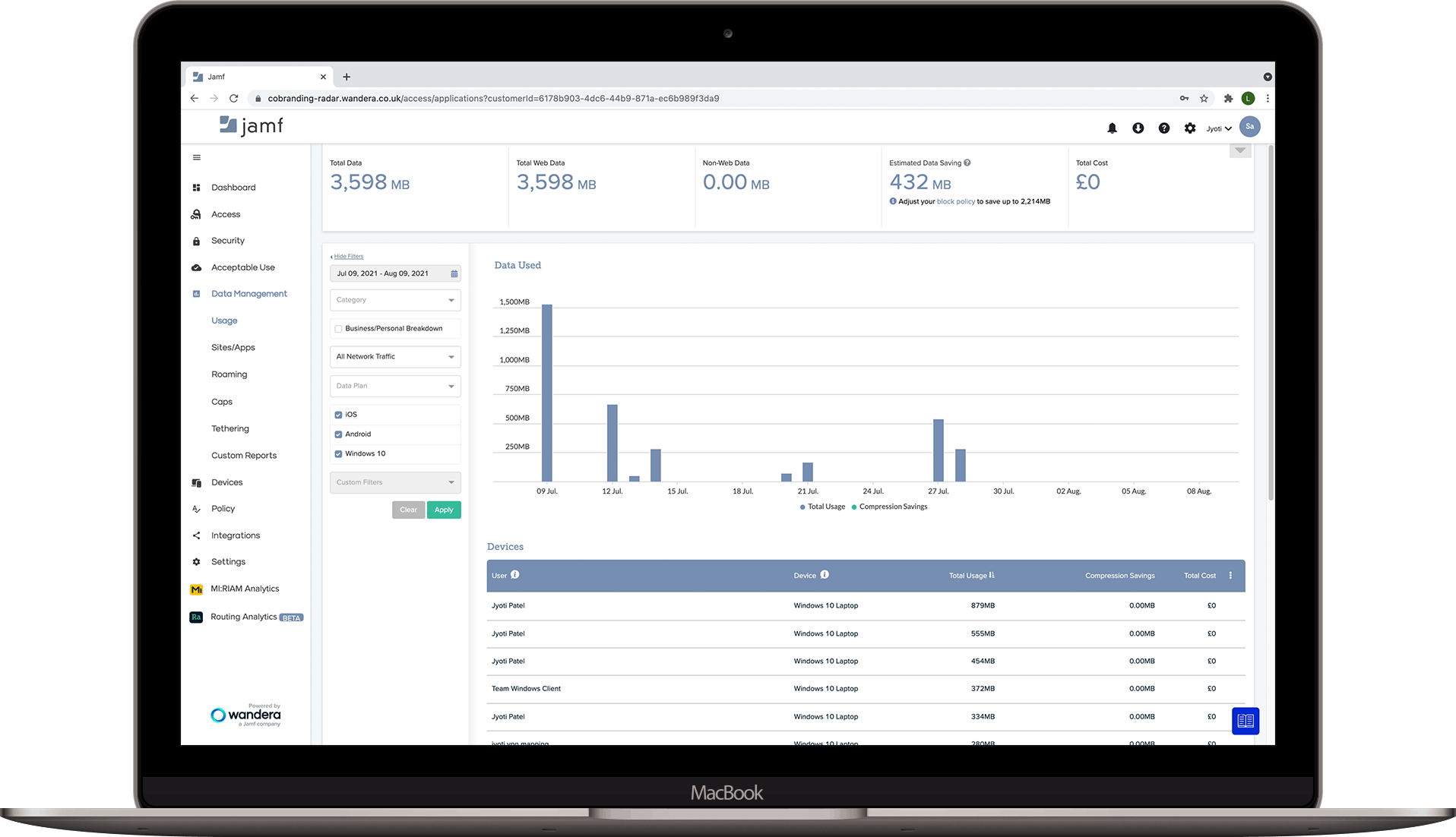 Jamf Data Policy Screenshot 2