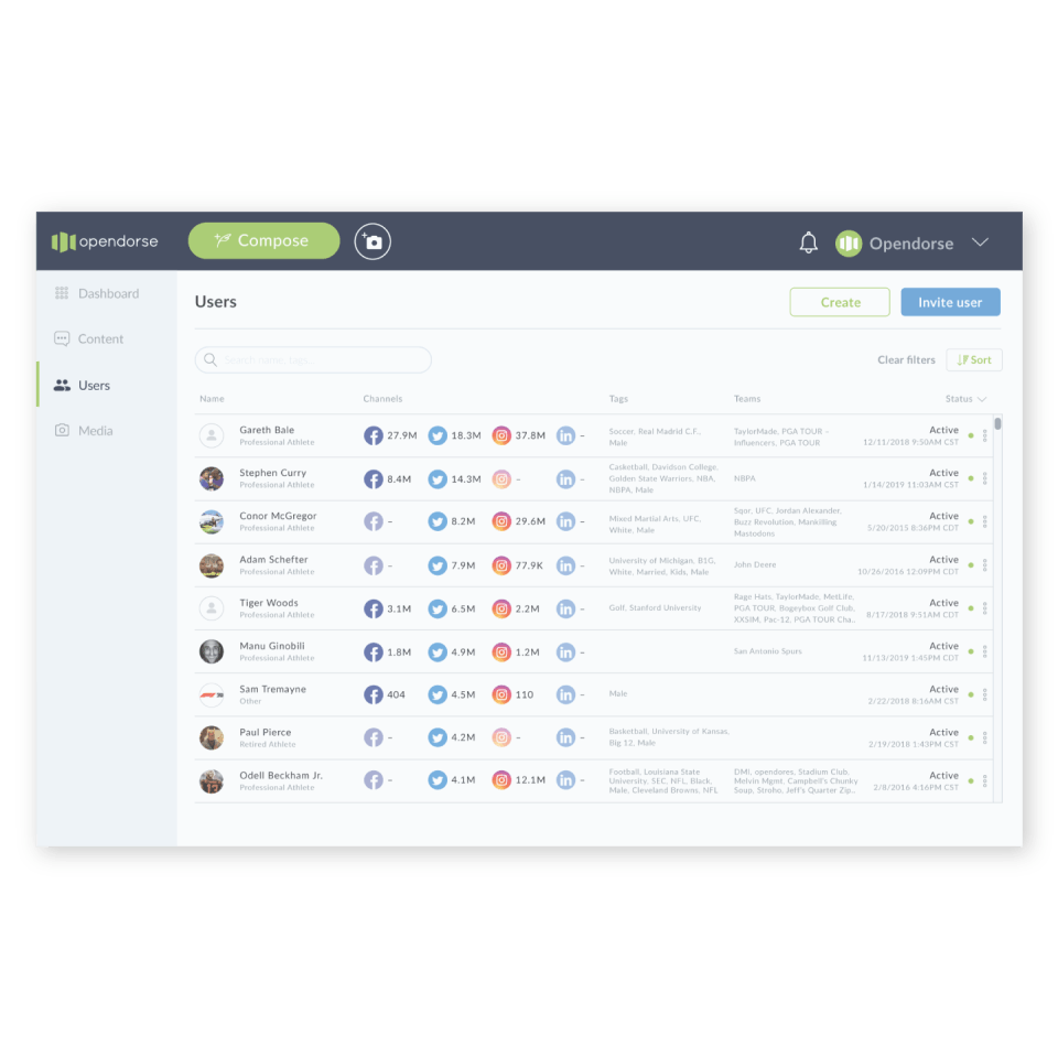 Opendorse Screenshot 3