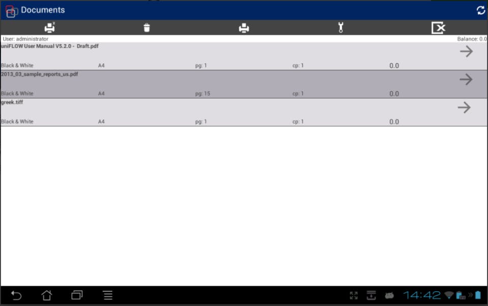 uniFLOW Screenshot 3