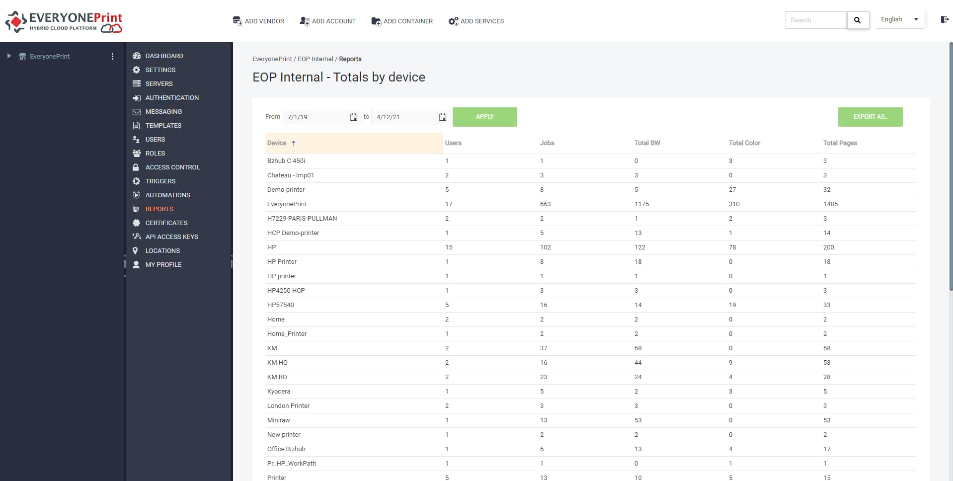 Hybrid Cloud Platform Screenshot 2