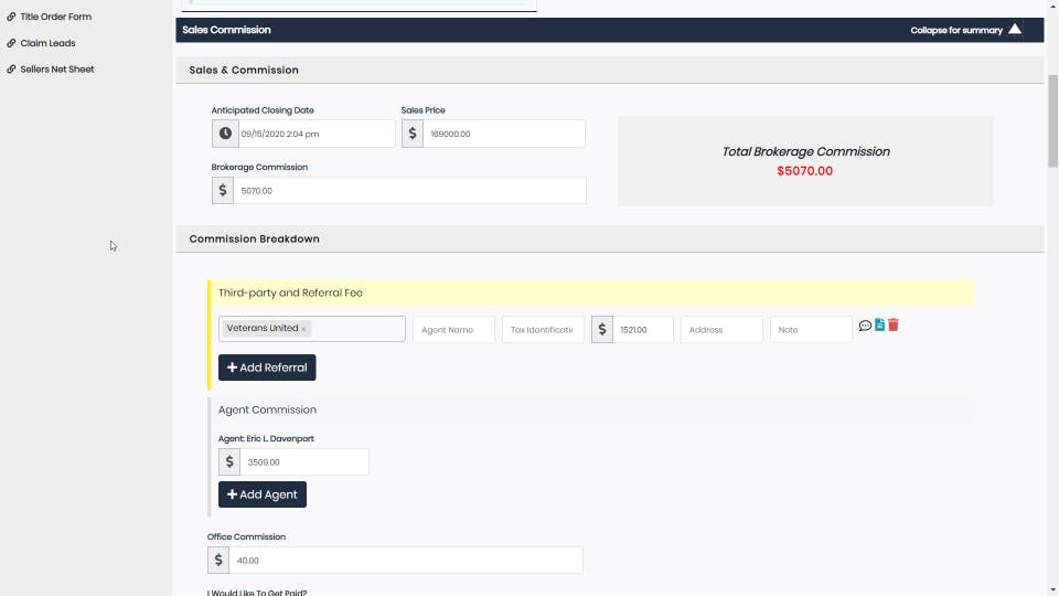 Real Estate Brokerage Management System Screenshot 5