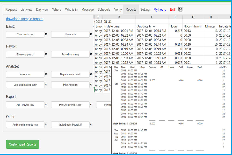 Open Time Clock Screenshot 3