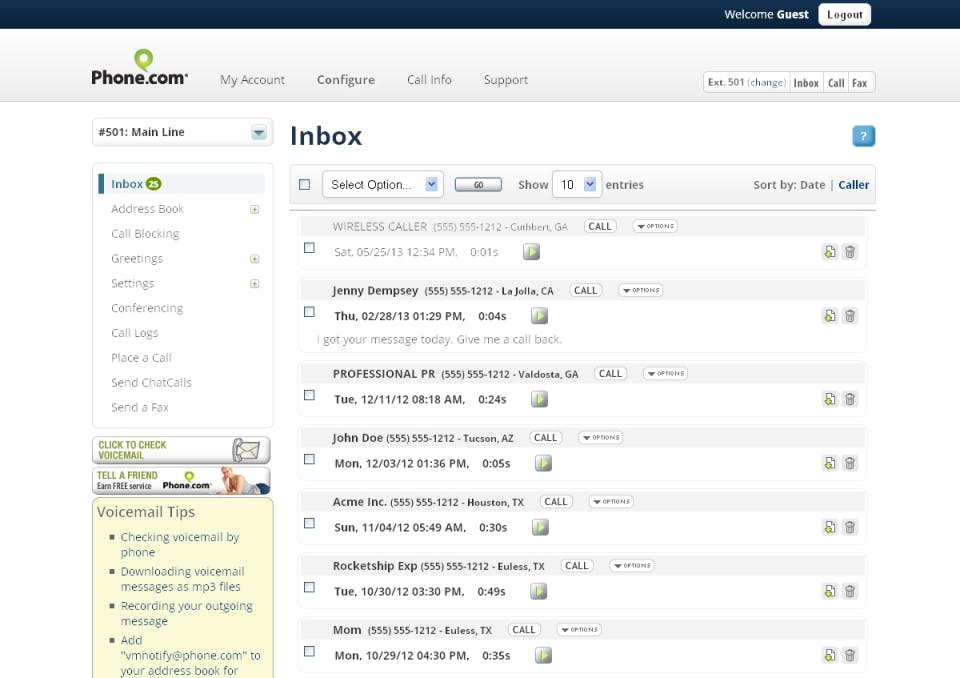 Phone.com Screenshot 2