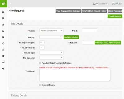 Transportation Requests Screenshot 1