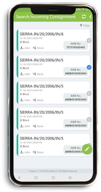 eFACiLiTY Mailroom Management System Screenshot 4