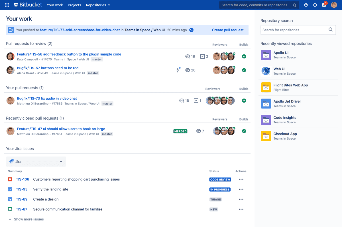 Bitbucket Screenshot 1