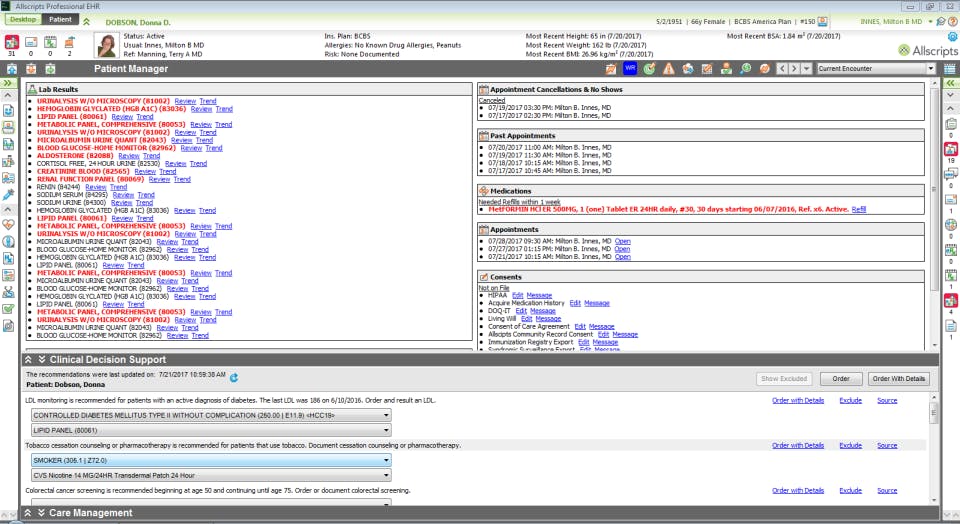 Allscripts Professional EHR Screenshot 2