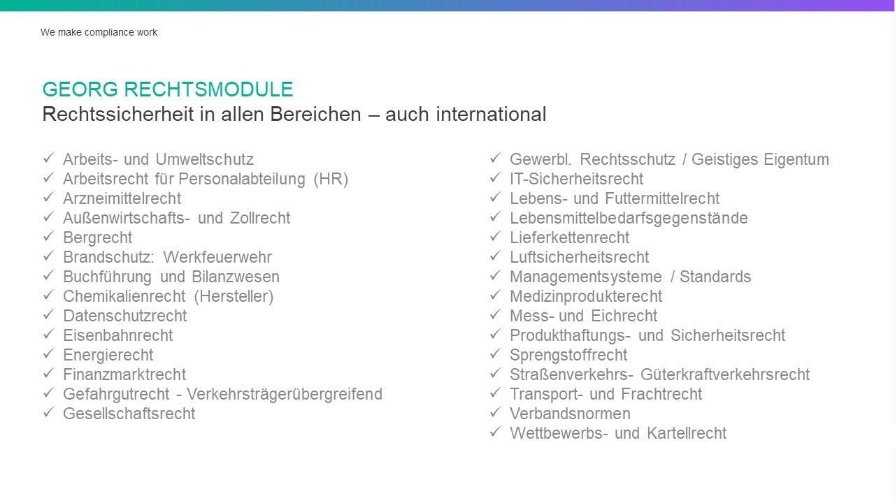 GEORG Compliance Manager Screenshot 2
