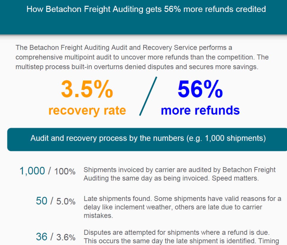 Betachon Freight Auditing Screenshot 2