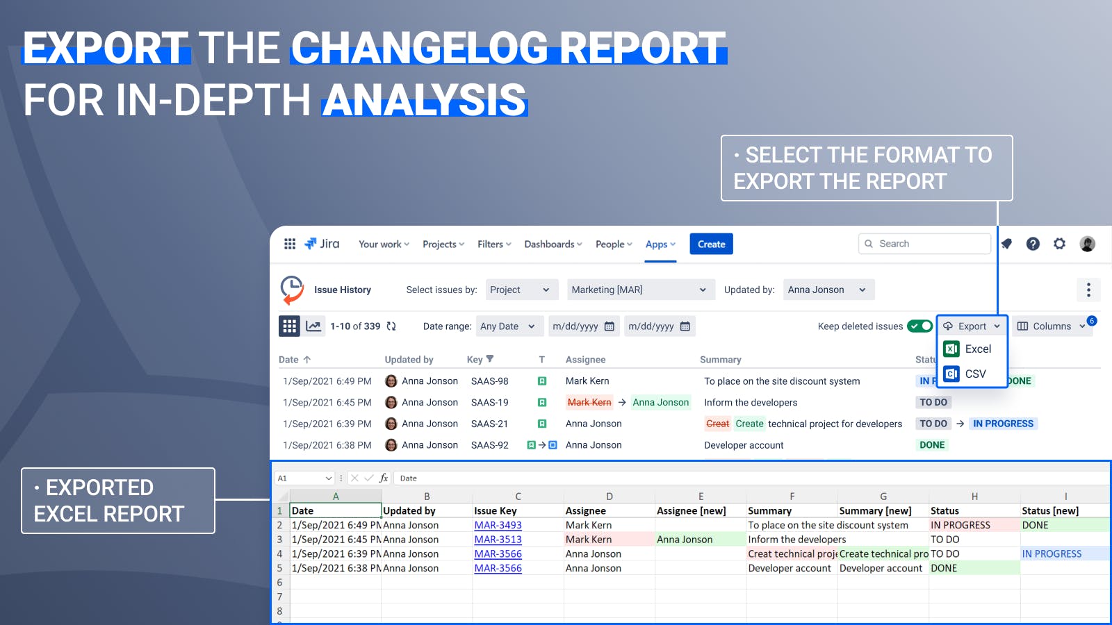 Issue History for Jira Screenshot 3