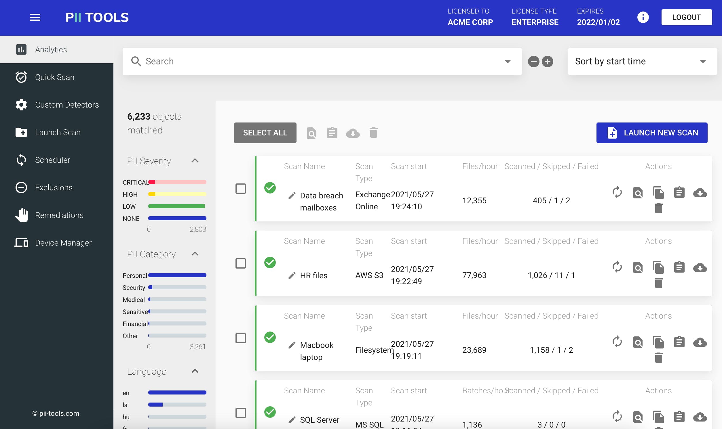 PII Tools Screenshot 1