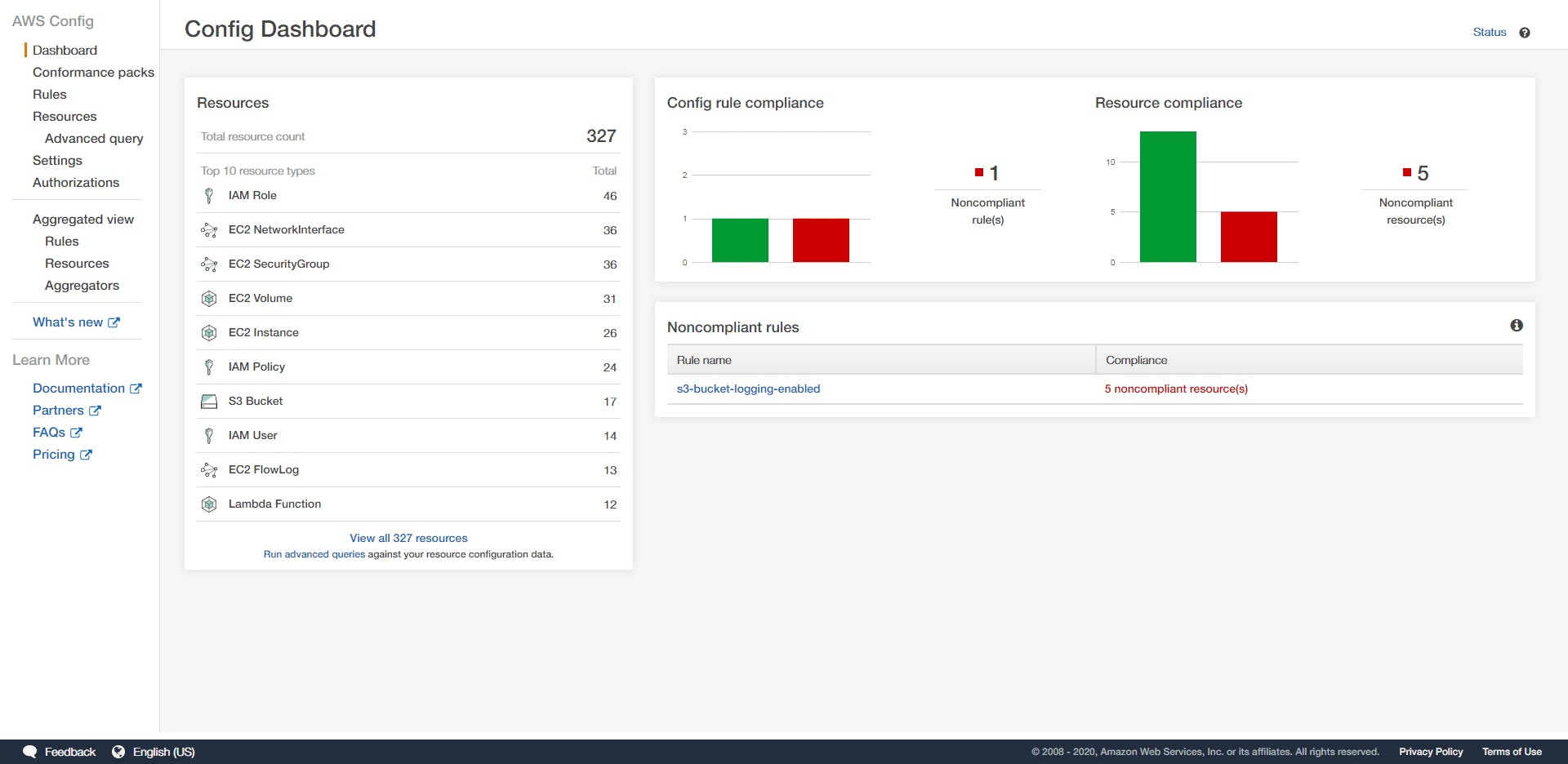 AWS Config Screenshot 1
