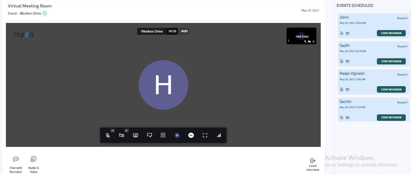 Hyreo Virtual Hiring Events Screenshot 5