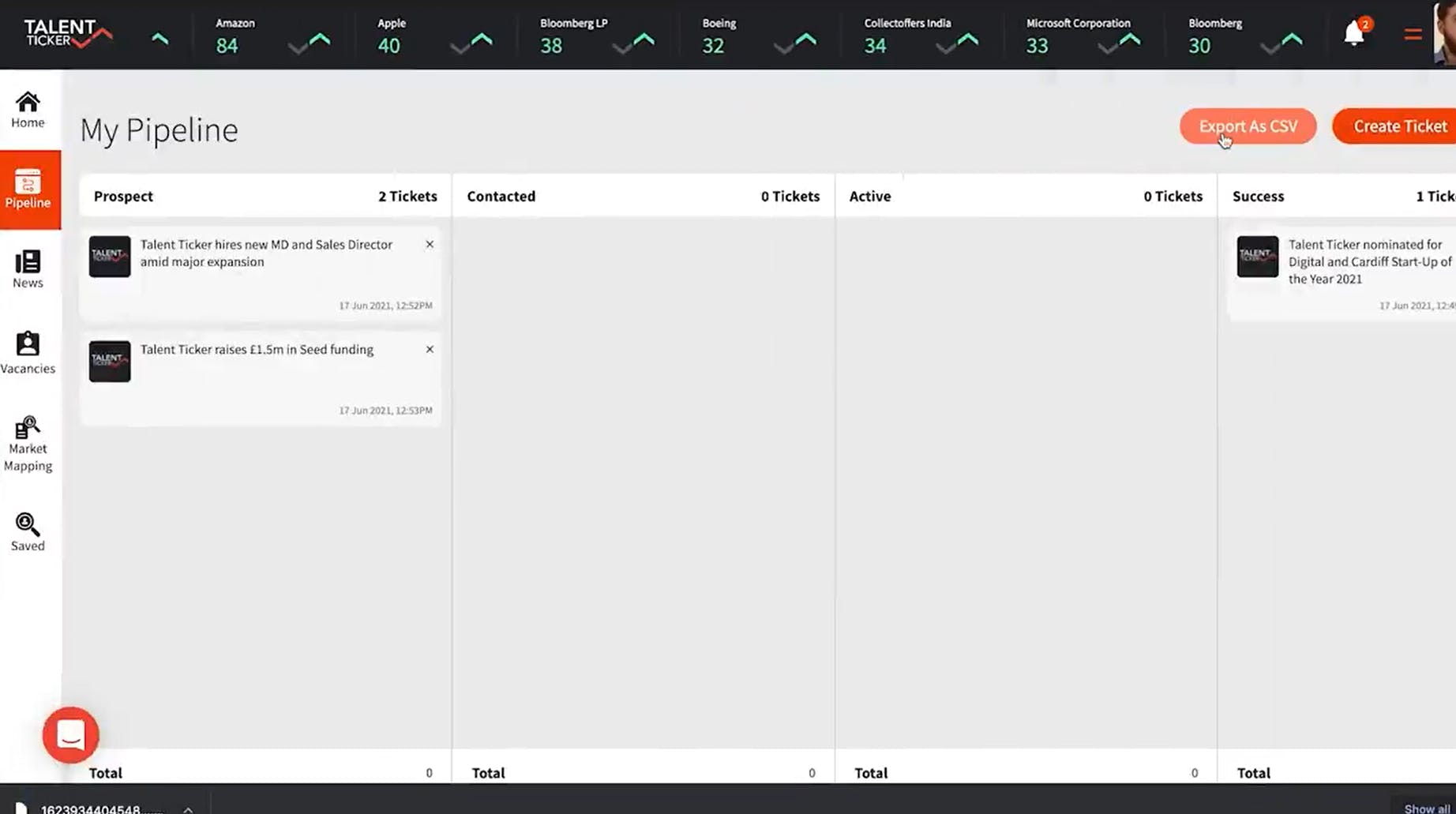 Talent Ticker Screenshot 1