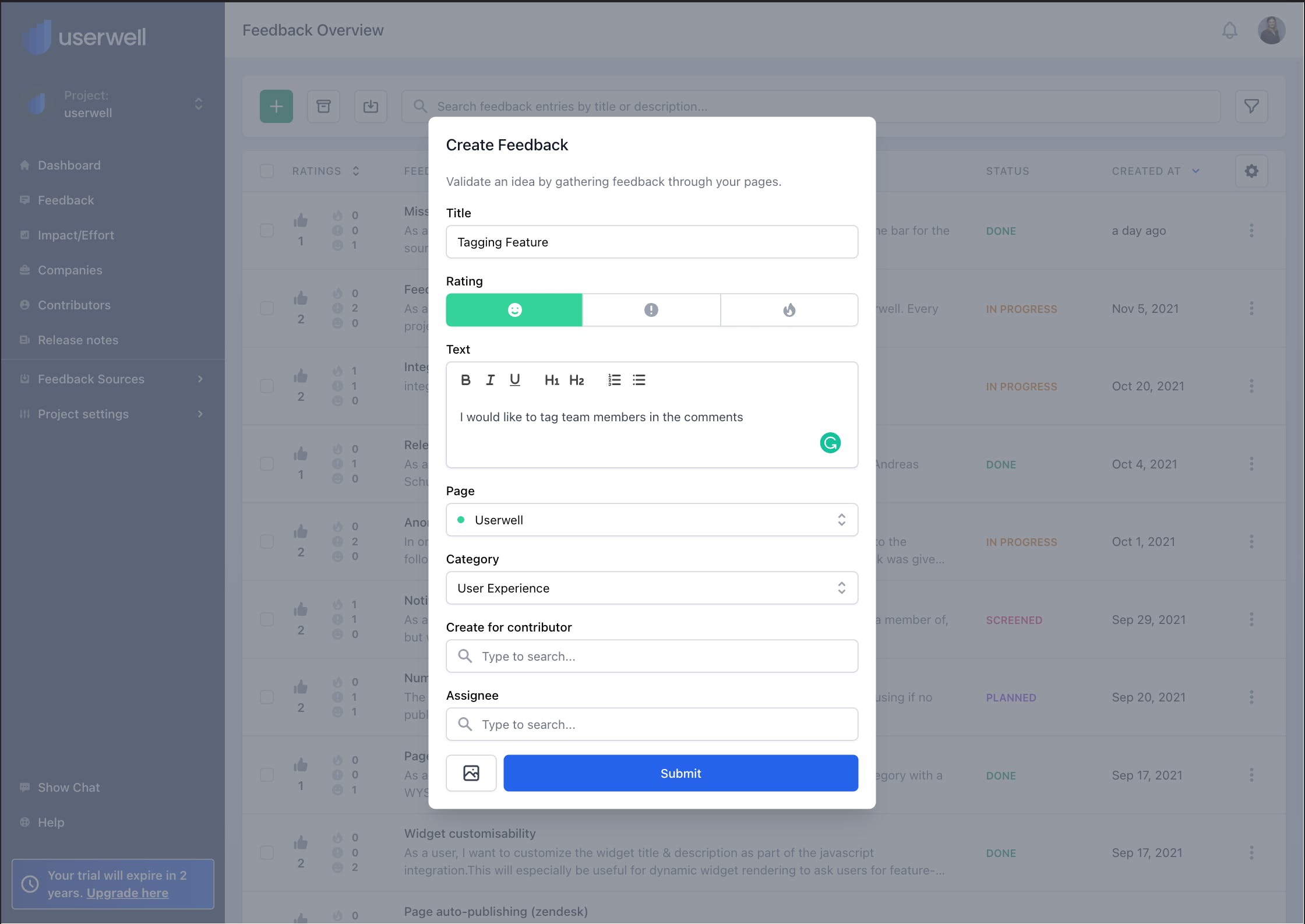 Userwell Screenshot 2