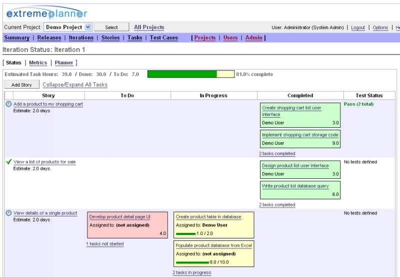 ExtremePlanner Screenshot 2