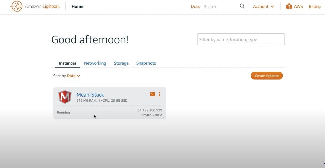 Amazon Lightsail Screenshot 2