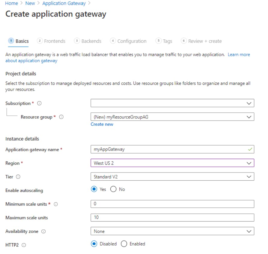 Azure Application Gateway Screenshot 1